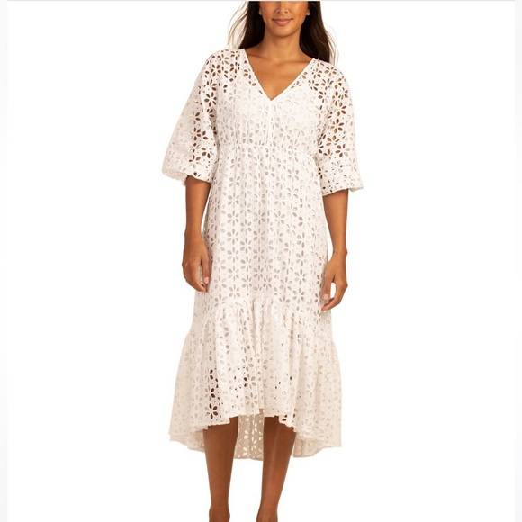 COPY - TRINA TURK White Golden Gate Dress Size Small, NWT - Picture 1 of 11